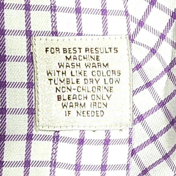 Kevin's by Peter Millar White Purple Check Button Up Shirt Long Sleeves - Picture 7 of 7